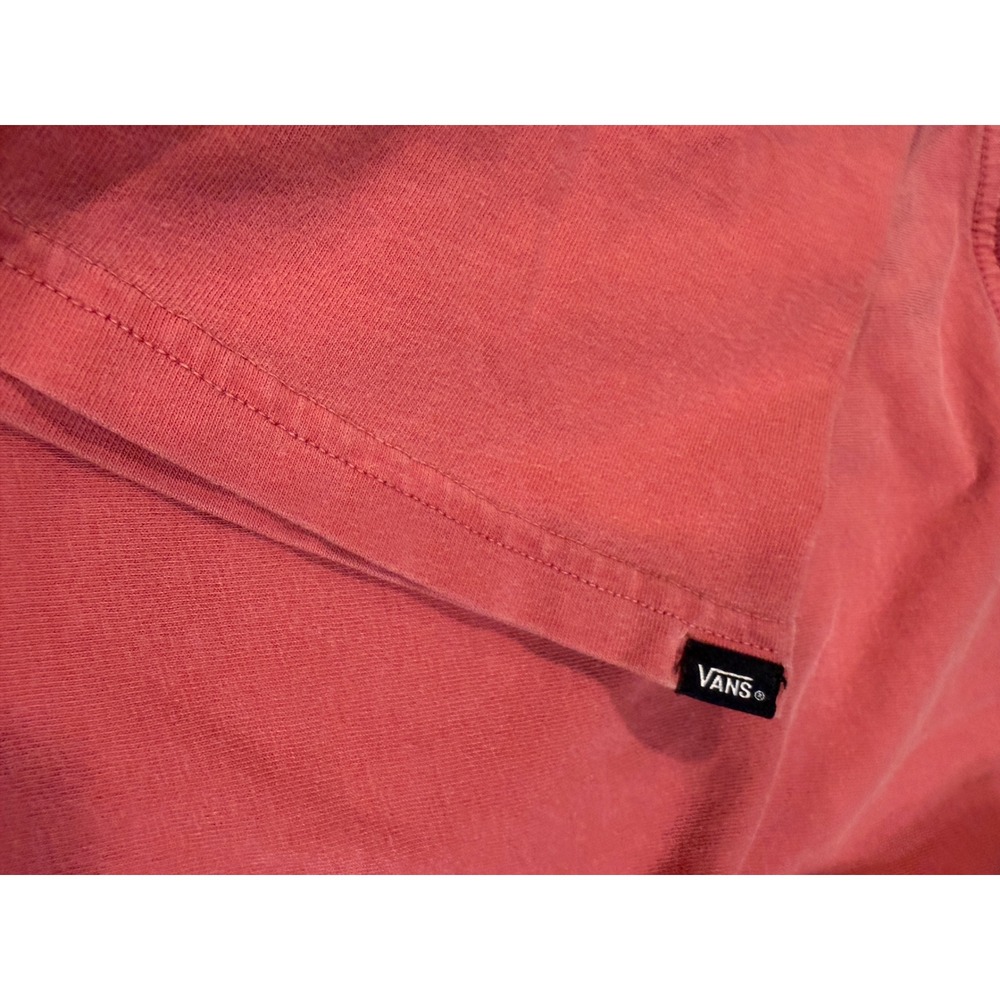 Vans Mens Graphic‎ T-Shirt Large Salmon Pink Coral Custom Fit Short Sleeve Logo - Picture 4 of 6